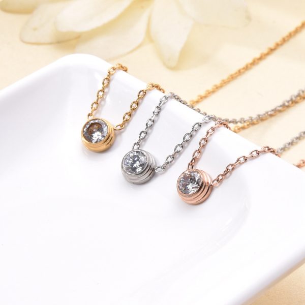 22873294503_1493658876.jpg Stainless Steel Round Zirconia Necklace 632032482596