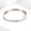 Stainless Steel Matte Three Stone Bangle 633239493571
