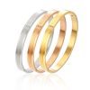 Stainless Steel Matte Three Stone Bangle 633239493571