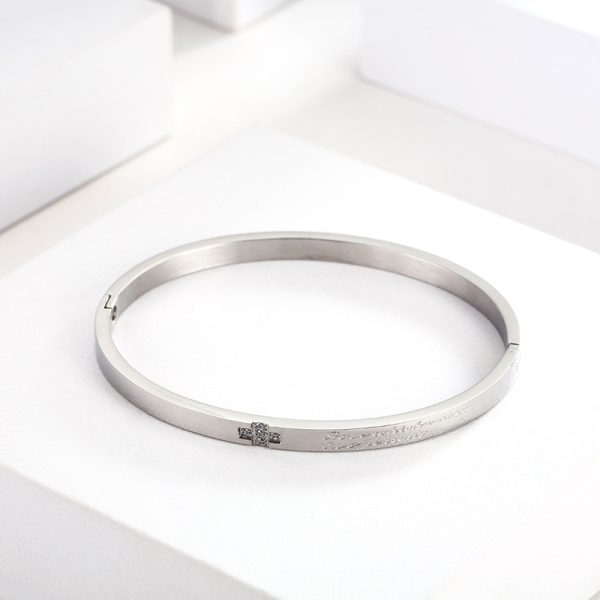 23413747366_1493658876.jpg Stainless Steel Cross Rhinestone Bangle 633562234513