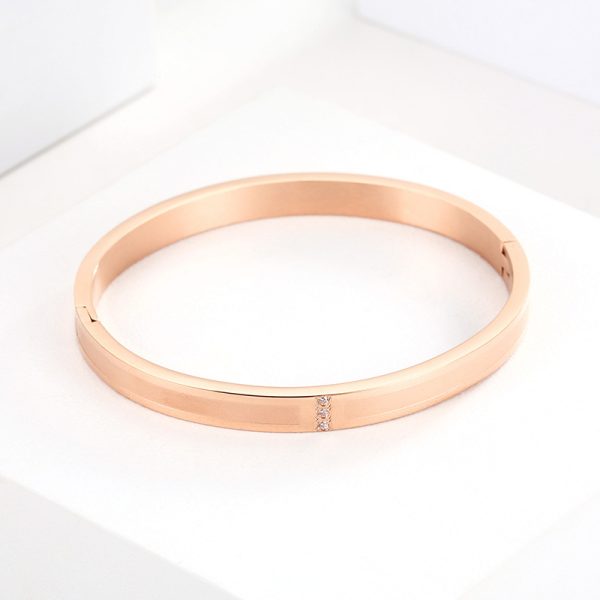 Stainless Steel Matte Three Stone Bangle 633239493571