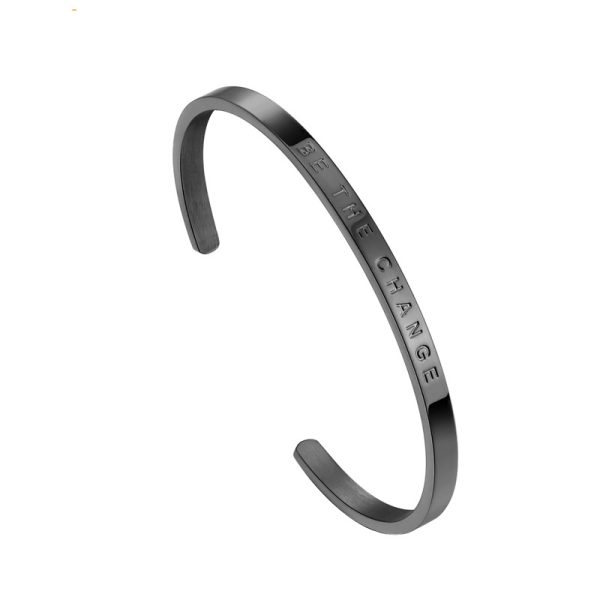 Stainless Steel Engraved Open Bangle 564299179065