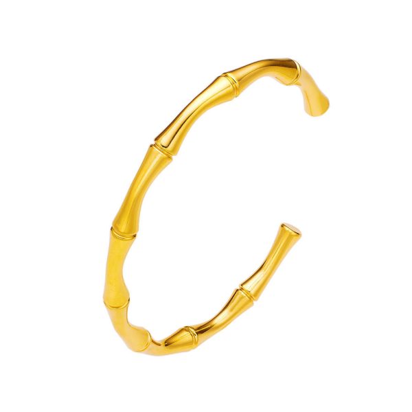 Stainless Steel Bamboo Open Bangle 724780767503