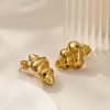 Stainless Steel Flower Stud Earrings 893318269047