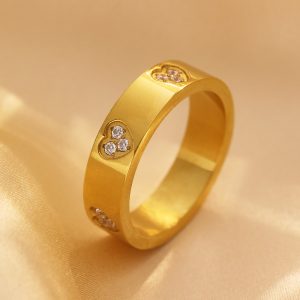 Stainless Steel Clover Zirconia Ring 973279758238