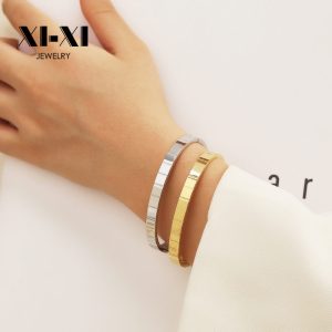 Stainless Steel Grid Bangle 799085921997