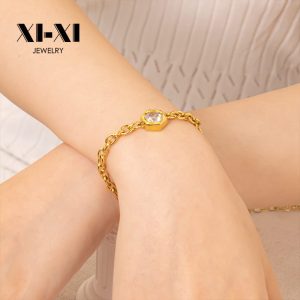 Stainless Steel Single Stone Bracelet 918318376600