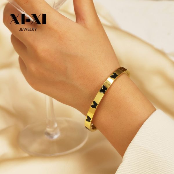O1CN01195Sxt25wjbqeUYai_3529117591-0-cib.jpg Stainless Steel Enamel Butterfly Bangle 798267511890