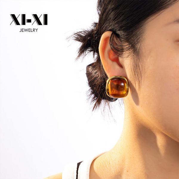 O1CN011H7mnw25wjblUJjEu_3529117591-0-cib.jpg Stainless Steel Resin Square Earrings 805115945934