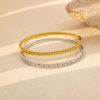 O1CN011nrZ5Y25wjcFDVxNC_3529117591-0-cib.jpg Stainless Steel Rhombus Zirconia Bangle 962800617046