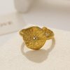 Stainless Steel Star Rhinestone Ring 794390956555