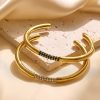 O1CN012Ceag125wjS3ZEYwU_3529117591-0-cib.jpg Stainless Steel Rhinestone Open Bangle 761707979797