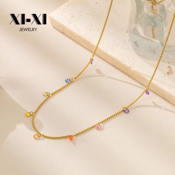 O1CN012NbQSA25wjbj5zMqC_3529117591-0-cib.jpg Stainless Steel Glass Teardrop Necklace 944315572598