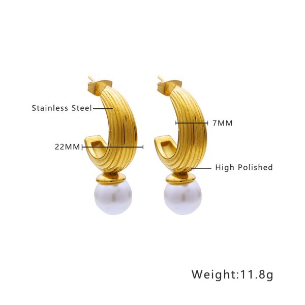 O1CN012VH99M25wjRfcsZsm_3529117591-0-cib.jpg Stainless Steel Pearl Hoop Earrings 756784087822
