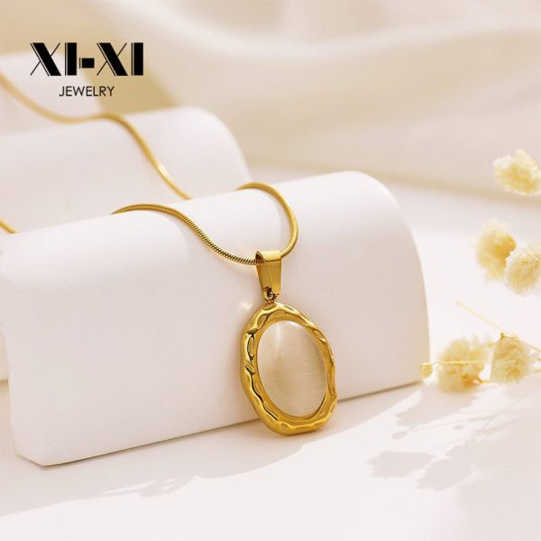 O1CN012dI4Pb25wjbvpdQdg_3529117591-0-cib.jpg Stainless Steel Cat's Eye Oval Necklace 809855920992
