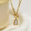O1CN012qE7bg25wjVXFF6ue_3529117591-0-cib.jpg Stainless Steel Mother of Pearl Square Pendant Necklace 816497226089