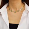 O1CN012tROnx25wjbrgDBSo_3529117591-0-cib.jpg Stainless Steel Zirconia Double Layer Necklace 754852880311