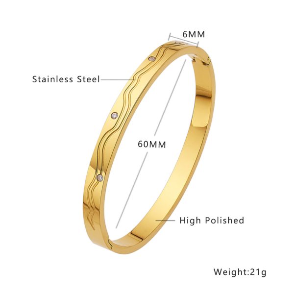 O1CN0131a6pQ25wjbsnLgZW_3529117591-0-cib.jpg Stainless Steel Irregular Zirconia Bangle 747296879314