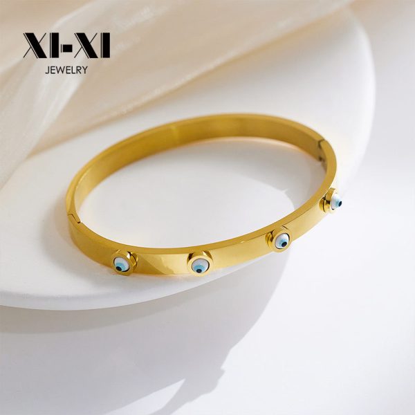 O1CN013TiCHK25wjblrtNqk_3529117591-0-cib.jpg Stainless Steel Evil Eye Rhinestone Bangle 704229133513
