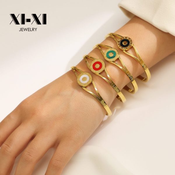O1CN013l69PV25wjboIcReb_3529117591-0-cib.jpg Stainless Steel Roman Numeral Bangle 778384711609