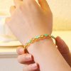 Stainless Steel Heart Zirconia Bangle 724242128204