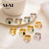 O1CN013tmjjy25wjbpqO6FG_3529117591-0-cib.jpg Stainless Steel Square Zirconia Ring 726614350478