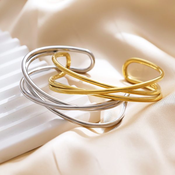 O1CN014AQdQU25wjY3rLGyS_3529117591-0-cib.jpg Stainless Steel Multi Line Cuff Bangle 857765688656