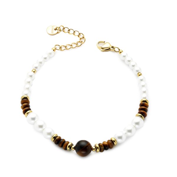 Stainless Steel Tigers Eye Bracelet 919099043115