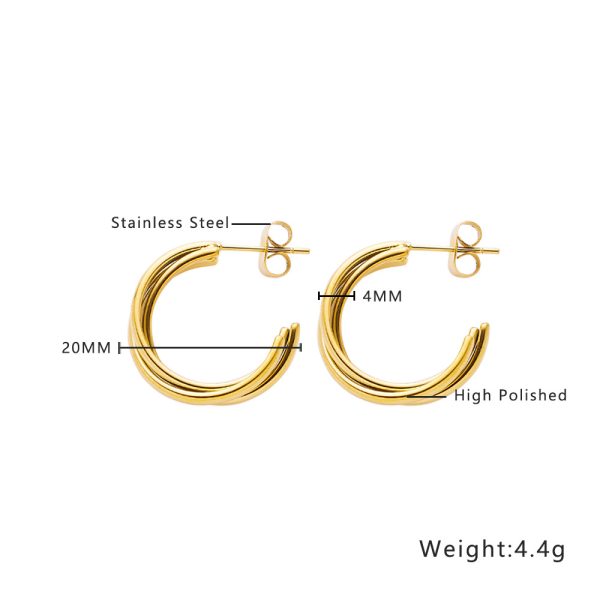 O1CN014ZRkDu25wjS4QV5rP_3529117591-0-cib.jpg Stainless Steel Triple Layer Earrings 761898625006