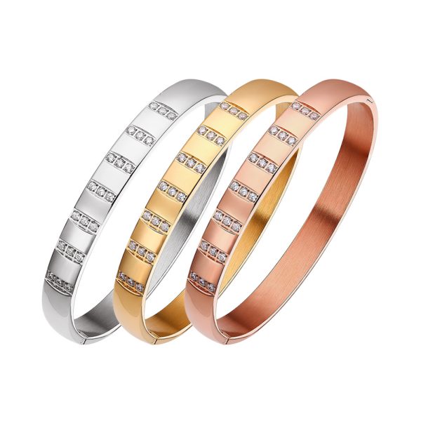 O1CN015Ih9jU25wjQ9pTvES_3529117591-0-cib.jpg Stainless Steel Zirconia Bangle 742191047941