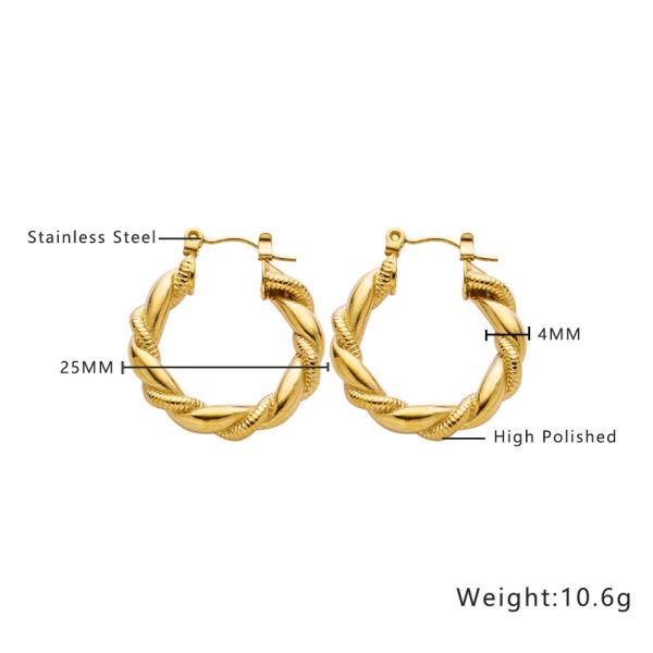O1CN015SLSIS25wjbrs32Sr_3529117591-0-cib.jpg Stainless Steel Rope Hoop Earrings 770233270668