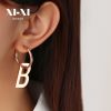 Stainless Steel Letter B Drop Earrings 647795628807