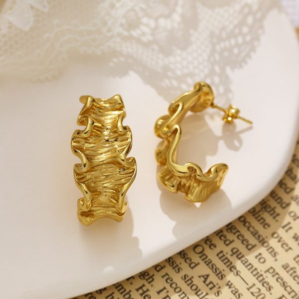 O1CN0164A6R925wjV0ycgBL_3529117591-0-cib.jpg Stainless Steel Wrinkled Hoop Earrings 804167656934