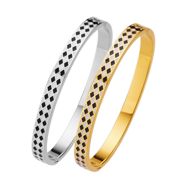 O1CN0165RUjS25wjNkRUIcG_3529117591-0-cib.jpg Stainless Steel Rhombus Bangle 724260649540