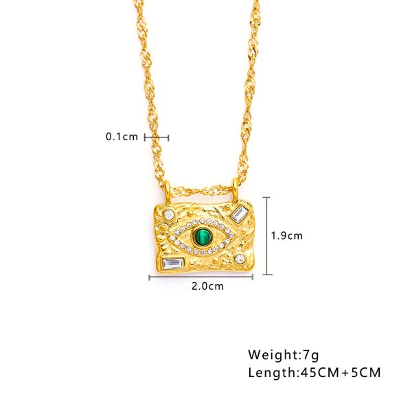 O1CN016FM0eV25wjV7n9uh2_3529117591-0-cib.jpg Stainless Steel Rhinestone Evil Eye Necklace 806727479785