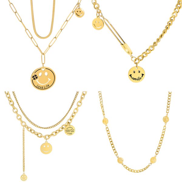 O1CN017wbjnH25wjFDlR2c4_3529117591-0-cib.jpg Stainless Steel Smiley Face Necklace 657035785266