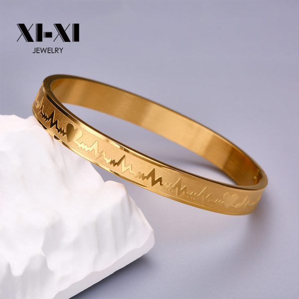 O1CN0186XVxO25wjbmKyZdO_3529117591-0-cib.jpg Stainless Steel Heartbeat Bangle 919266166100