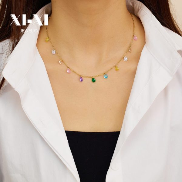 O1CN0188xwIE25wjbkwJElO_3529117591-0-cib.jpg Stainless Steel Zirconia Teardrop Necklace 765031725696