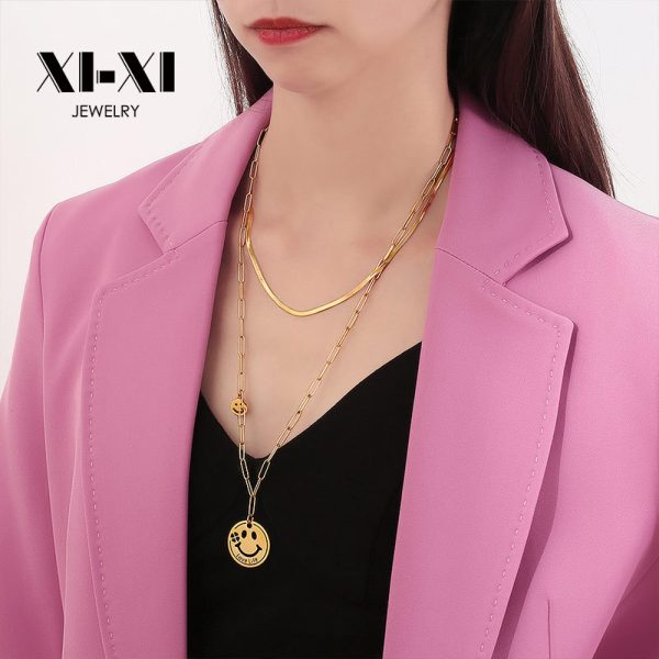O1CN018QtRvN25wjbr282Fi_3529117591-0-cib.jpg Stainless Steel Smiley Face Necklace 657035785266
