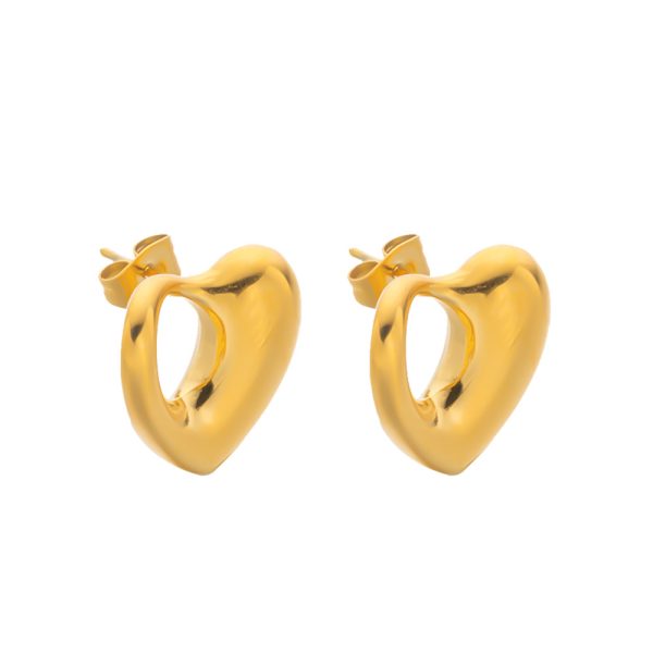 O1CN018ojCHl25wjZY9raXq_3529117591-0-cib.jpg Stainless Steel Heart Huggie Earrings 893584433213