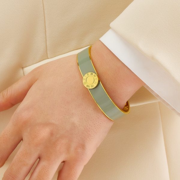 Stainless Steel Roman Numeral Bangle 724449009816