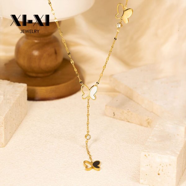 O1CN01968vhF25wjbs4F498_3529117591-0-cib.jpg Stainless Steel Mother of Pearl Butterfly Necklace 893616362720