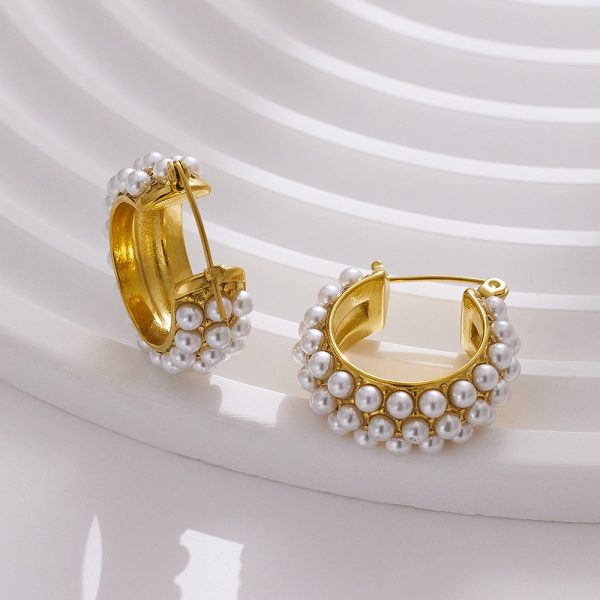 O1CN0199asdO25wjRcndvuz_3529117591-0-cib.jpg Stainless Steel Pearl Hoop Earrings 756784087822