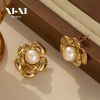 O1CN019L8Gtx25wjbrqc5yj_3529117591-0-cib.jpg Stainless Steel Flower Pearl Earrings 893538757491