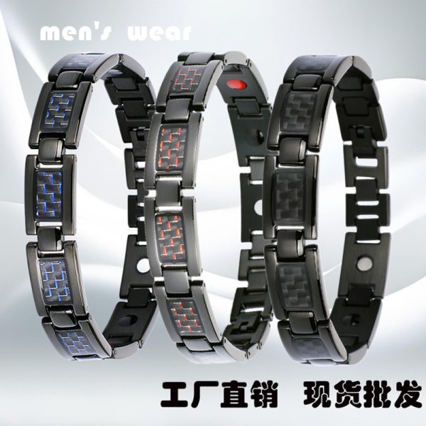 O1CN019cKMHH1WcZagzUcXW_939342809-0-cib.jpg 纤维爆款钛钢手链亚马逊磁石手环碳纤维男士酷炫款批发欧美现货