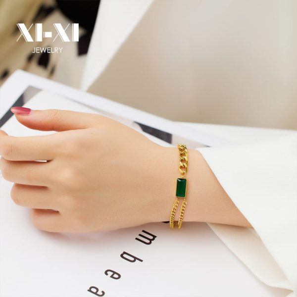 O1CN019oKdpm25wjbk6DmIz_3529117591-0-cib.jpg Stainless Steel Square Zirconia Bracelet 725462659186