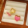 O1CN01A6wZmG25wjUxupczi_3529117591-0-cib.jpg Stainless Steel Enamel Heart Earrings 803223411030