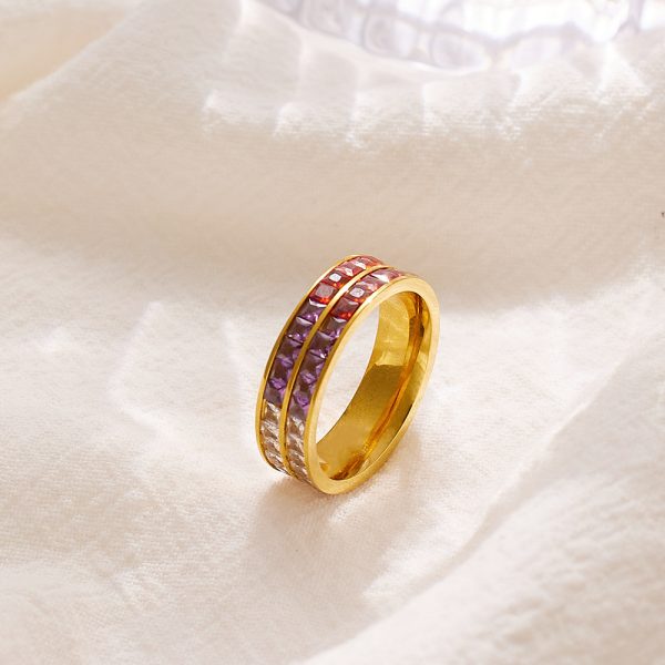 O1CN01ANiexc25wjOIRu1LZ_3529117591-0-cib.jpg Stainless Steel Zirconia Bangle Ring Set 727195320900