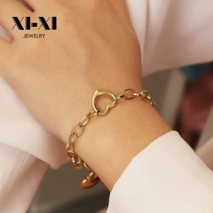 Stainless Steel Heart Charm Bracelet 798777572879