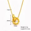 Stainless Steel Zirconia Double Ring Necklace 982105409844